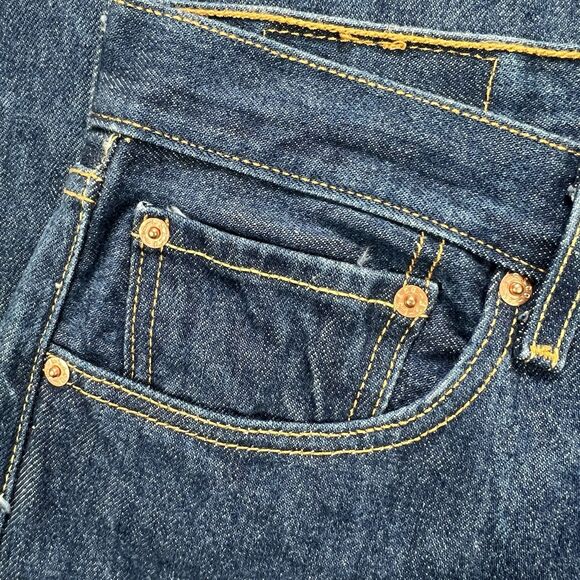 Levi’s 501XX Denim Jeans 34x33 (Actual 32x26) Blue Button Fly Western Y2K Grunge - Picture 2 of 14